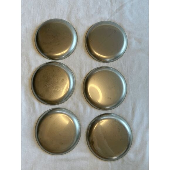 Silver Colored Coaster Set of Six, 4.5" x 4.5", Small Plates - Picture 5 of 5